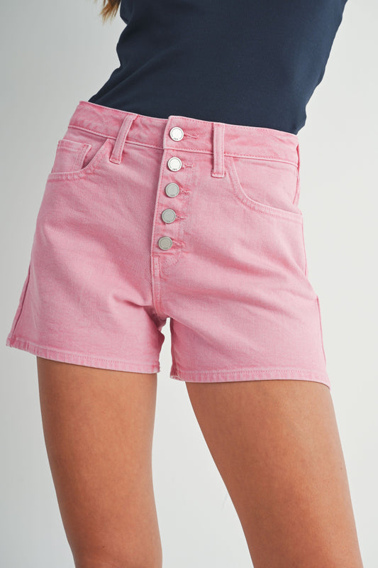 Pink Denim Shorts