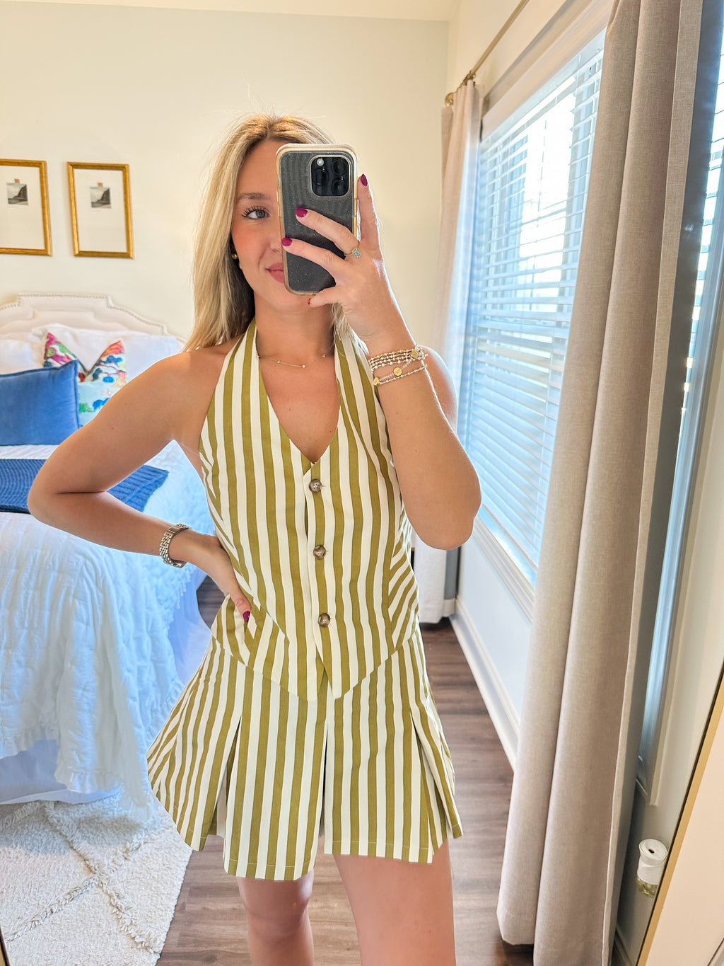 Maren Stripe Mini- Sage
