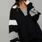 French Terry Pullover- Black/White