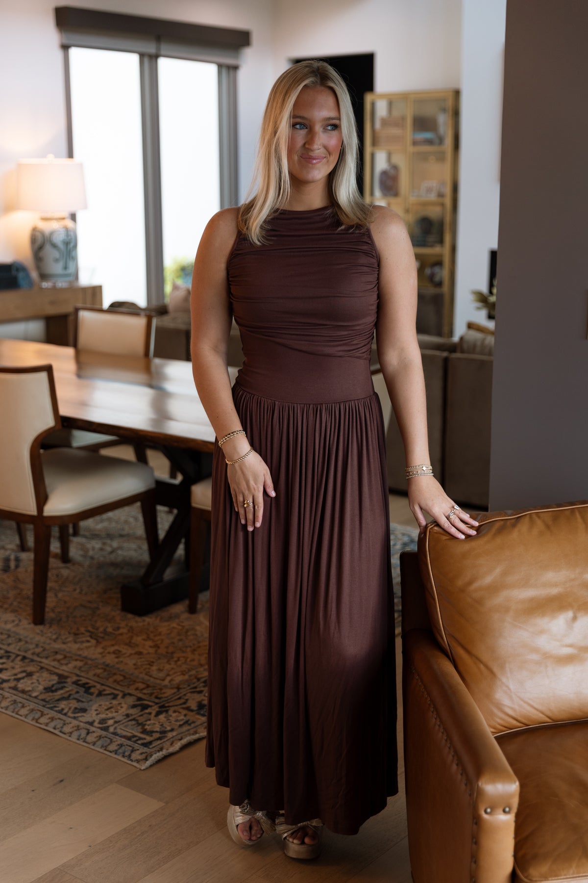 Leni Maxi Dress- Brown