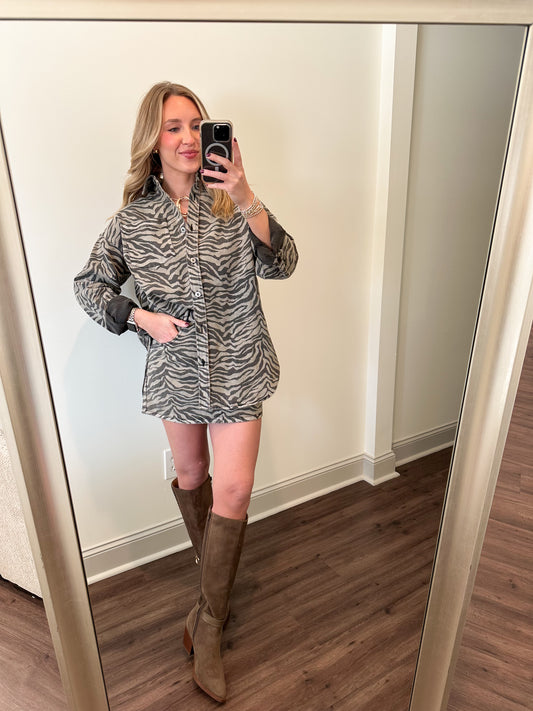 Amari Zebra Mini Skirt Set