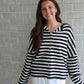 Striped Cardigan- Black/White