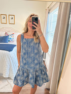 Bailee Square Neck Mini- Blue