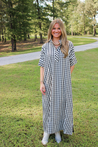 Ophelia Gingham Dress- Black