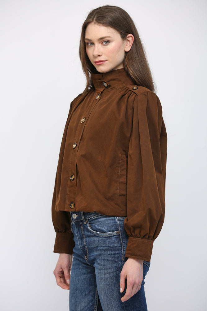 Farrah Bomber Jacket- Dark Brown