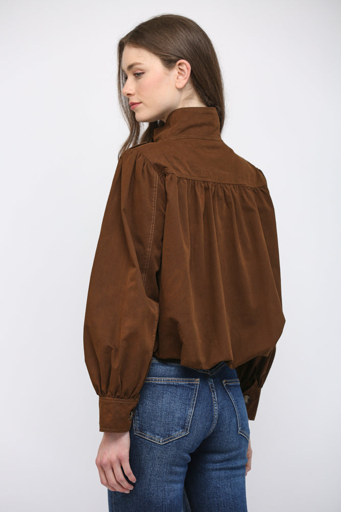 Farrah Bomber Jacket- Dark Brown