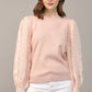 Amber Contrast Sweater- Blush