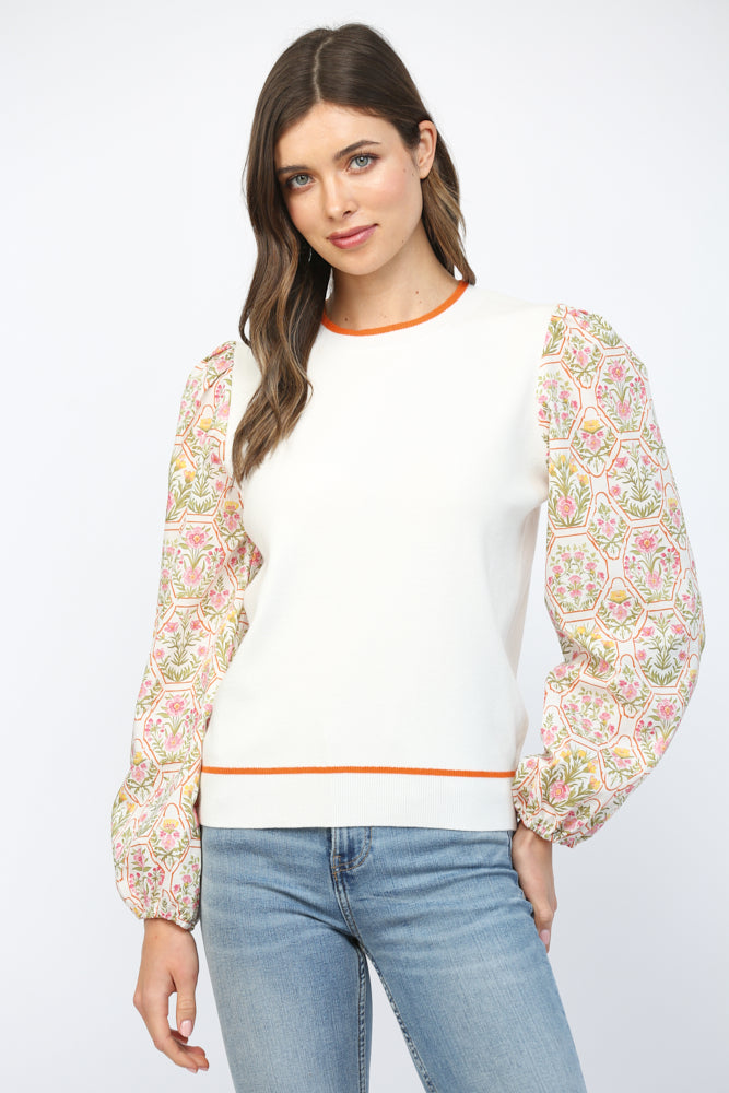 Botanical Sleeve Top