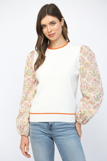 Botanical Sleeve Top