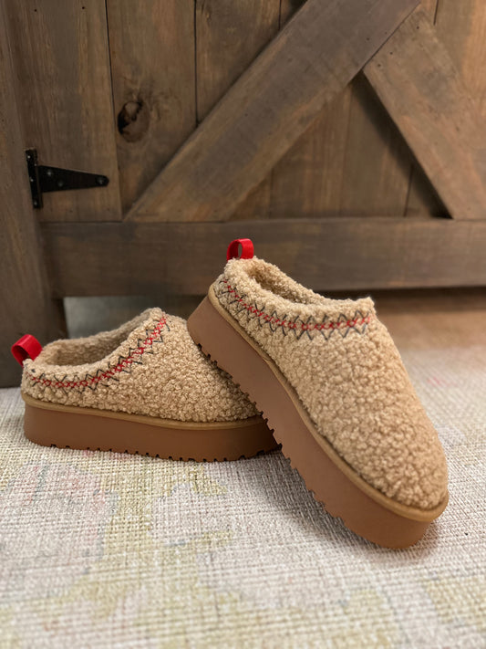 Isaac Platform Slippers- Toffee
