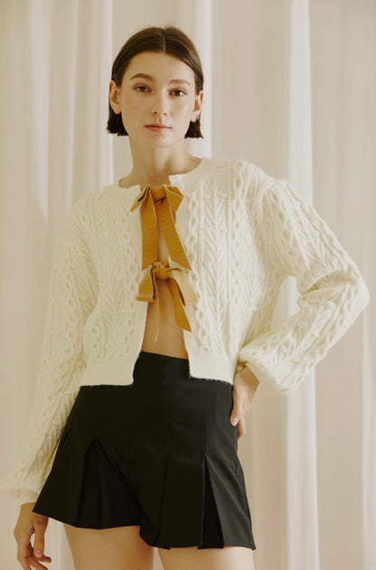 Cable Knit Bow Sweater