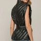 Leather Belted Vest- Black