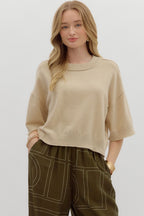 Miller Sweater Top- Tan