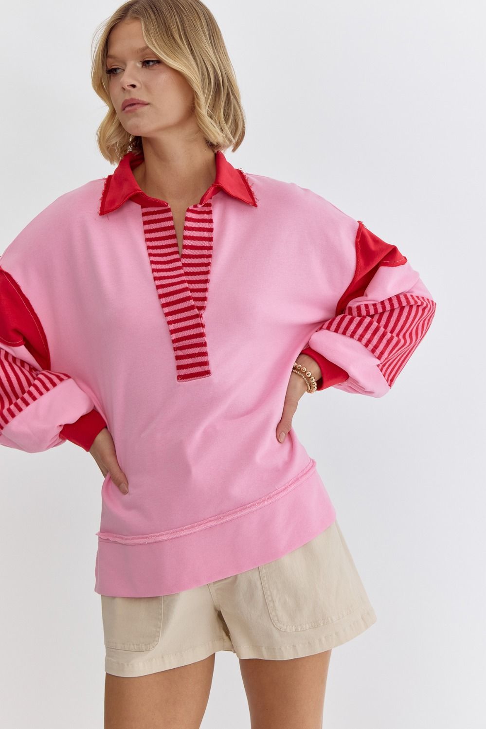 Maggie Top- Pink/Red
