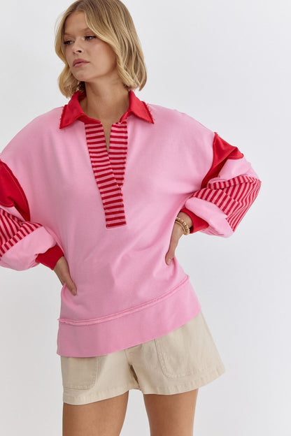 Maggie Top- Pink/Red