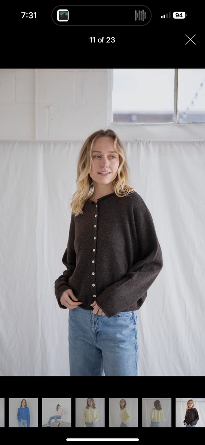 Button Up Cardigan- Dark Chocolate