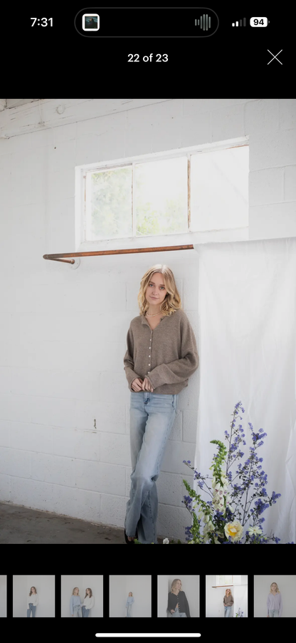 Button Up Cardigan- Mocha