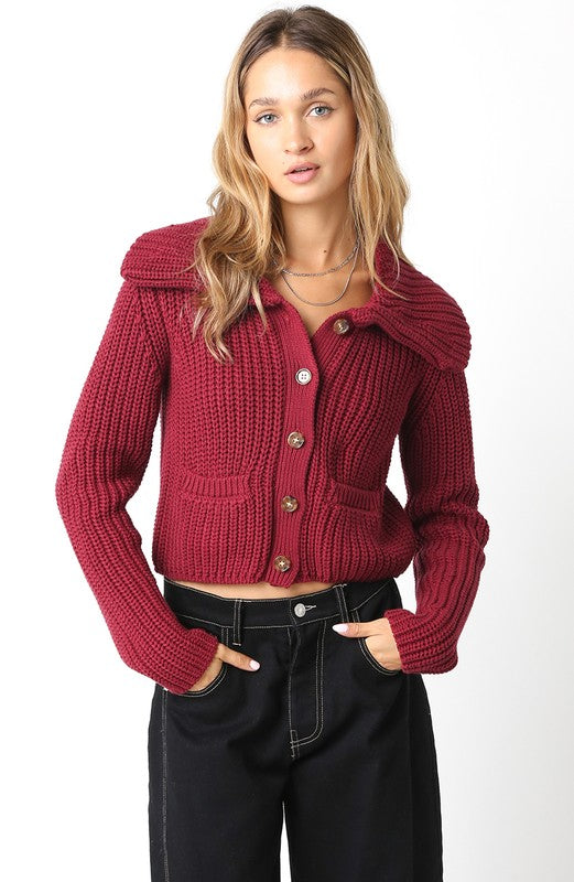 Thea Sweater- Crimson