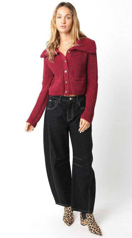 Thea Sweater- Crimson