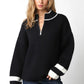 Audrey Sweater- Black/Cream