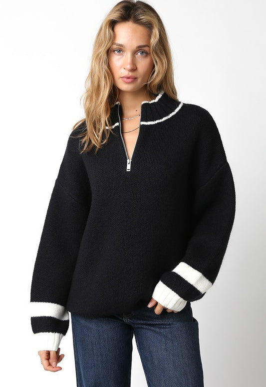 Audrey Sweater- Black/Cream