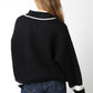 Audrey Sweater- Black/Cream