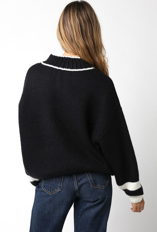 Audrey Sweater- Black/Cream