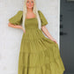 Bubble Sleeve Maxi- Green