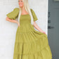 Bubble Sleeve Maxi- Green