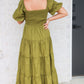 Bubble Sleeve Maxi- Green