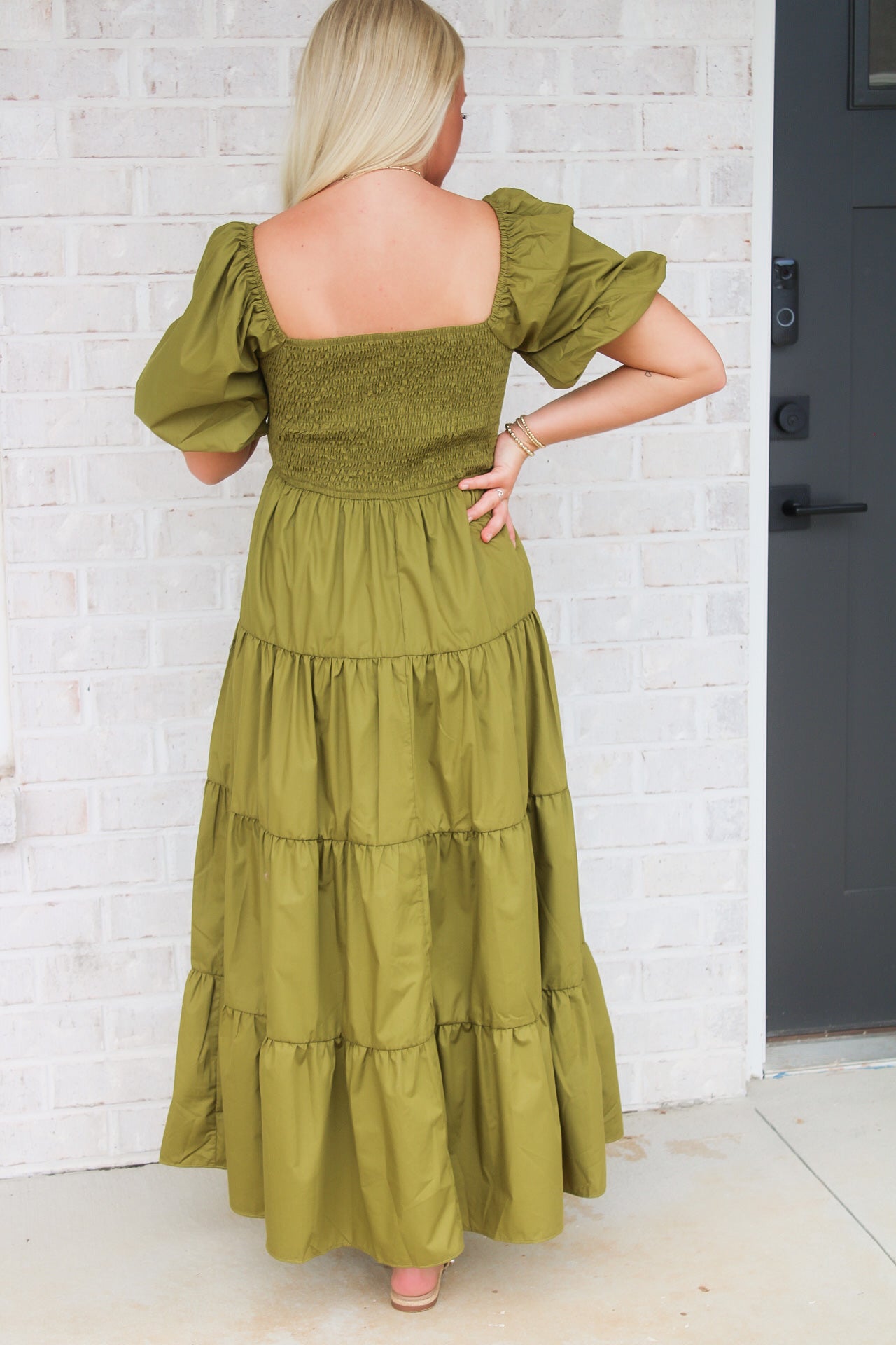 Bubble Sleeve Maxi- Green