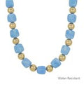 Square Bead Neckalce- Blue