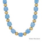 Square Bead Neckalce- Blue