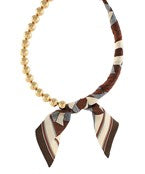 Scarf Necklace- Brown/Gold