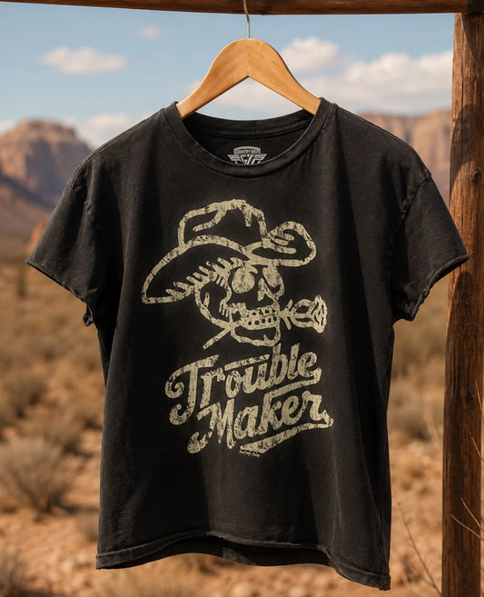 Trouble Maker Baby Doll Acid wash T-shirt