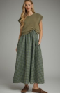Hollin Gingham Midi Dress- Olive