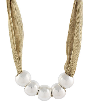 Silver & Mesh Beaded Necklace