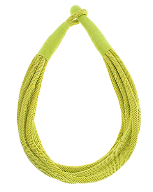 Slub 8 Strand Necklace-Lime