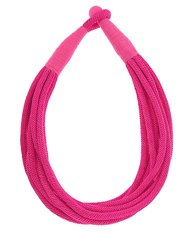 Slub 8 Strand Necklace-Fuchsia