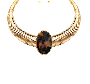 Tortoise Stone Gold Necklace