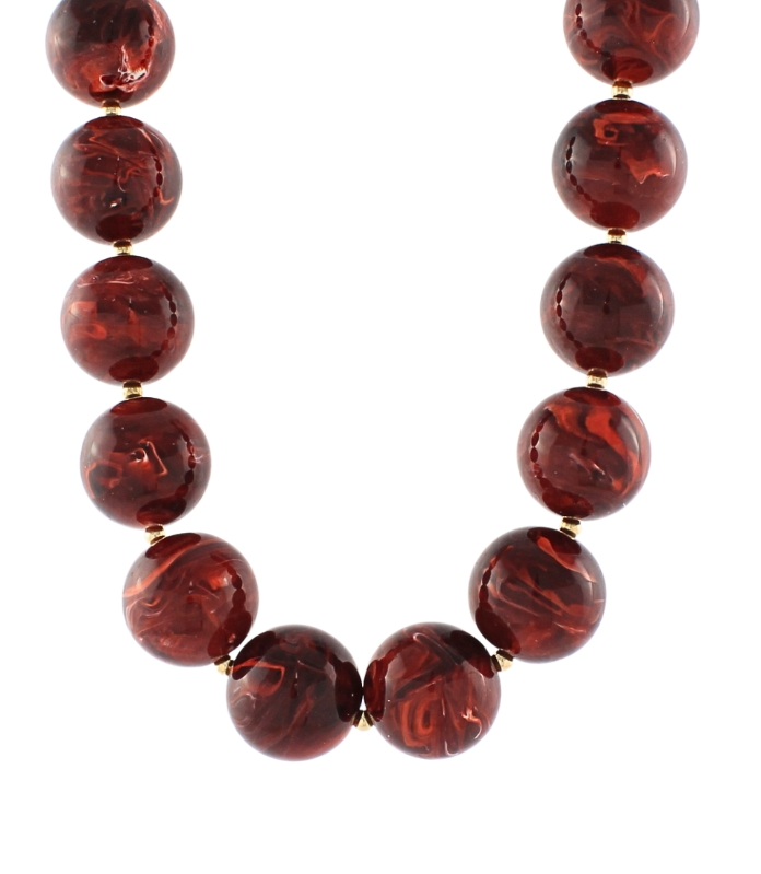 Burgundy Marble Bubble Necklace