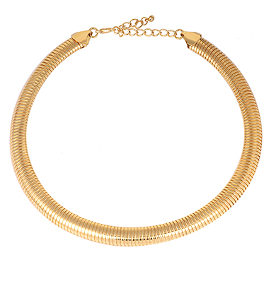 Omega Textured Necklace- Gold