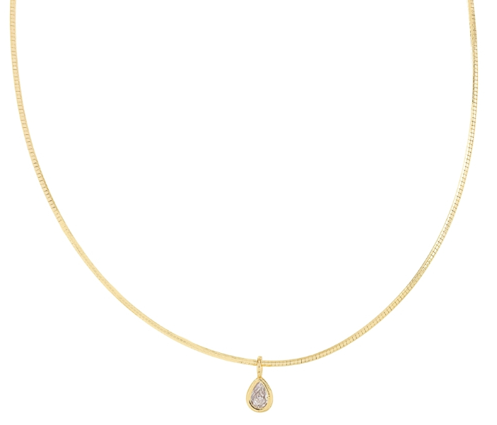 Teardrop CZ Necklace- Gold