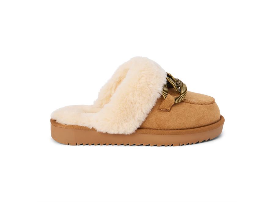 Taos Fur Slide- Chestnut