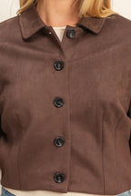 Suede Crop Jacket- Chestnut