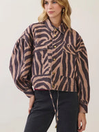 PRE-ORDER Ships 10/30 Zebra Oversized Utility Jacket- Black