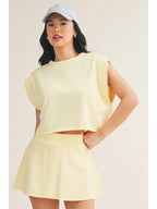 Mineral Wash Skort Set- Yellow