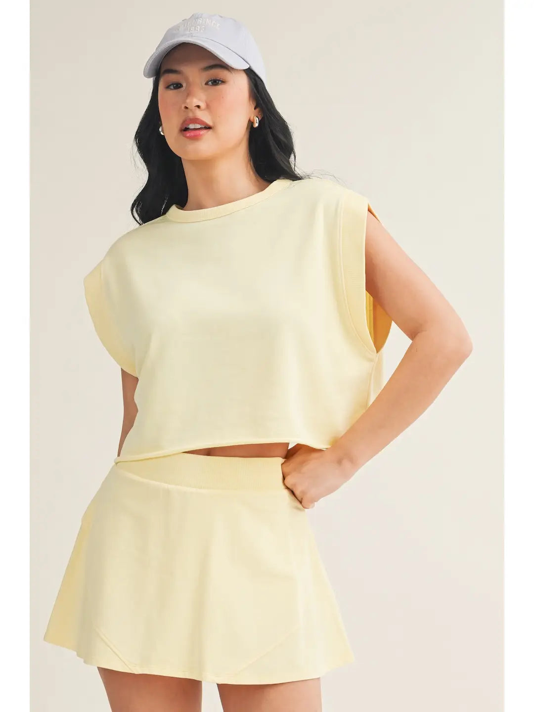 Mineral Wash Skort Set- Yellow