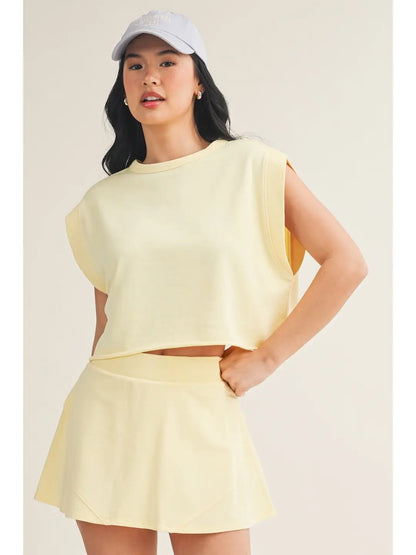 Mineral Wash Skort Set- Yellow