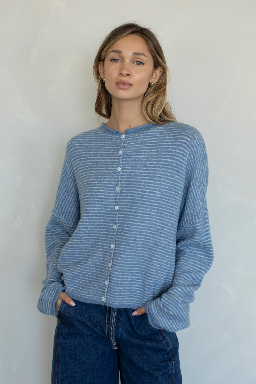 Piper Mini Stripe- Dusty Blue